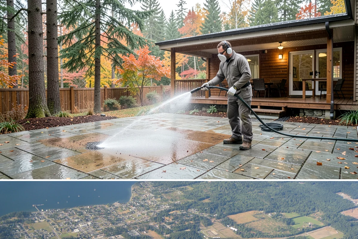 Lattice Cleaning in Coupeville, Island County, WA - Spring cleaning clears the winter moss that clogs lattice and restores ventilation before summer humidity.