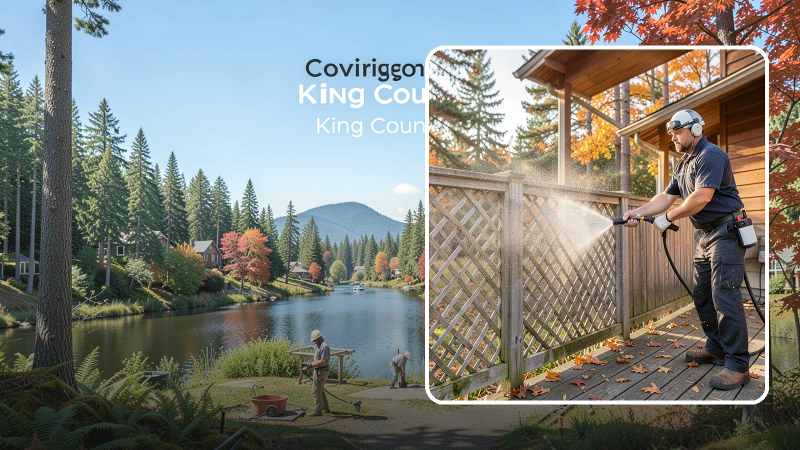 Lattice Cleaning in Covington, King County, WA - We wash decorative and skirting lattice to remove the moss and mud that pack into its crisscrossed openings.
