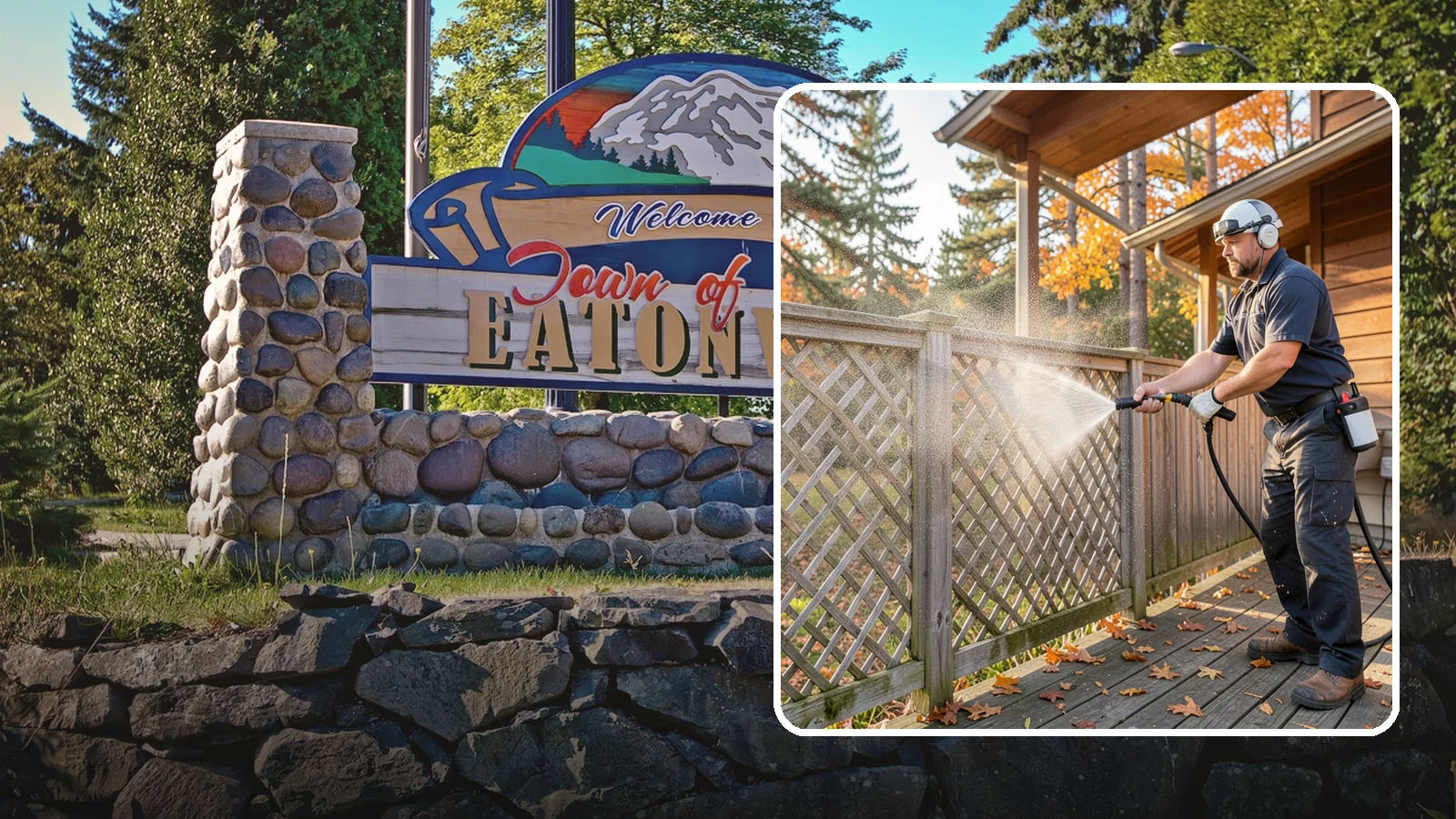 Lattice Cleaning in Eatonville, Pierce County, WA - We wash decorative and skirting lattice to remove the moss and mud that pack into its crisscrossed openings.