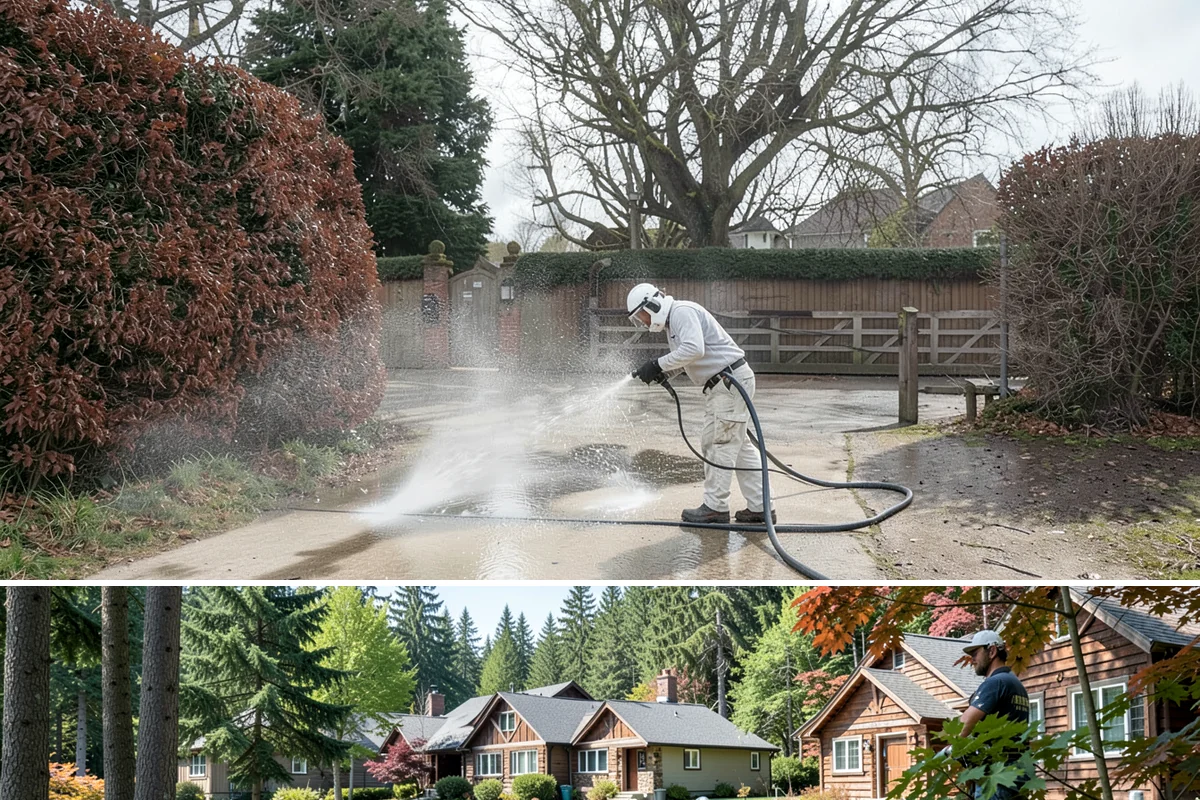 Lattice Cleaning in Edgewood, Pierce County, WA - Spring cleaning clears the winter moss that clogs lattice and restores ventilation before summer humidity.