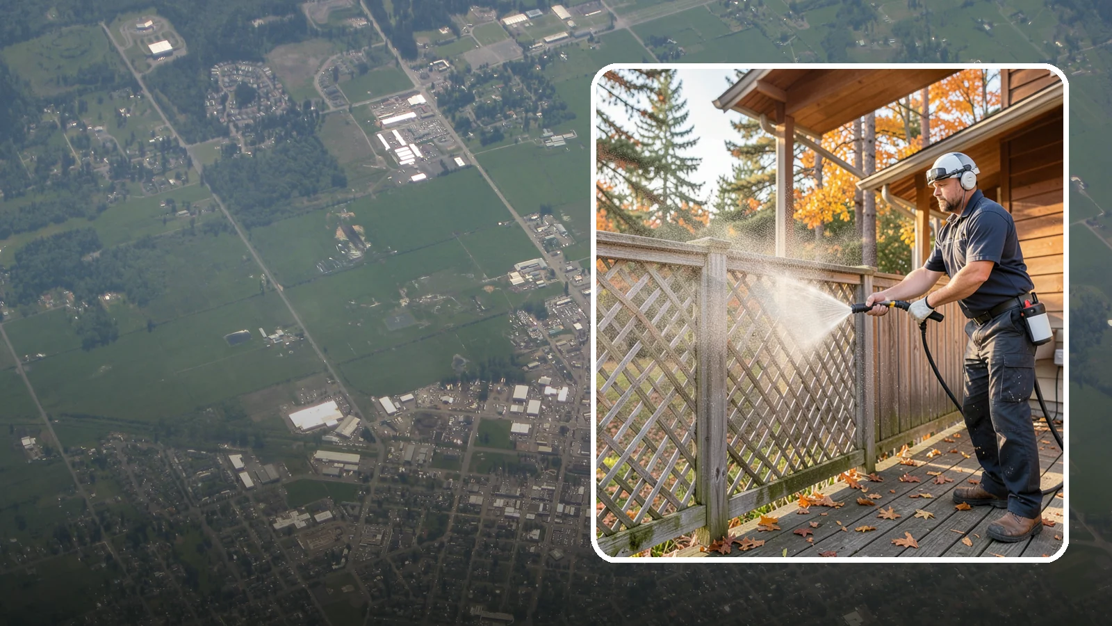 Lattice Cleaning in Enumclaw, King County, WA - We wash decorative and skirting lattice to remove the moss and mud that pack into its crisscrossed openings.