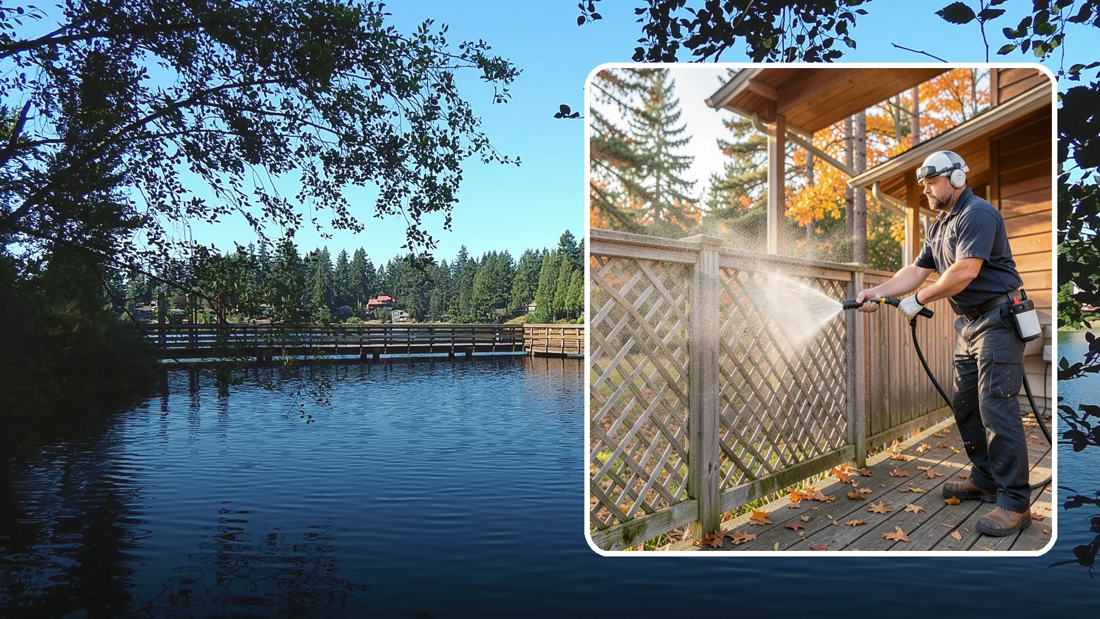 Lattice Cleaning in Federal Way, King County, WA - We wash decorative and skirting lattice to remove the moss and mud that pack into its crisscrossed openings.