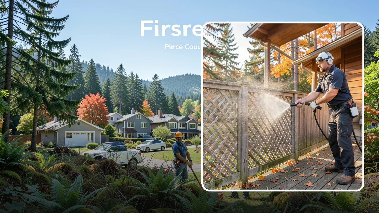 Lattice Cleaning in Fircrest, Pierce County, WA - We wash decorative and skirting lattice to remove the moss and mud that pack into its crisscrossed openings.