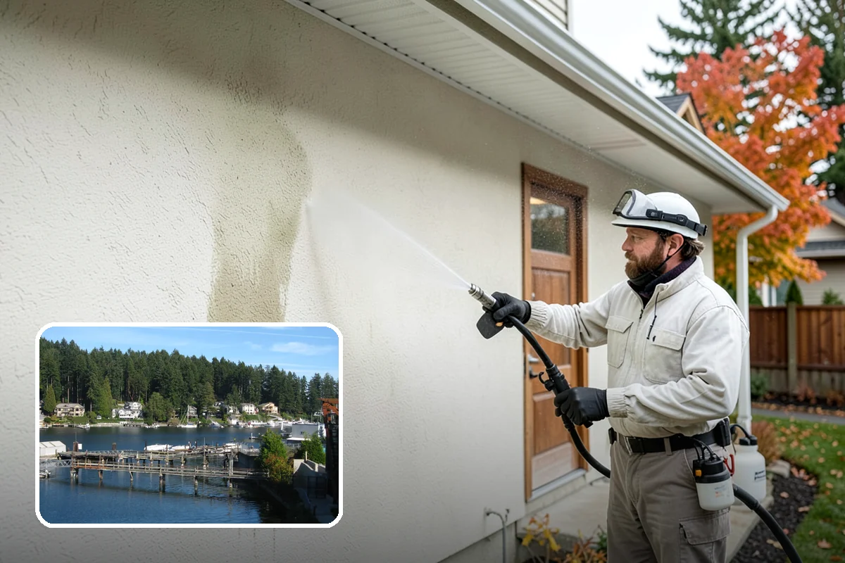 Lattice Cleaning in Gig Harbor, Pierce County, WA - Clears moss and mud from crisscrossed lattice openings