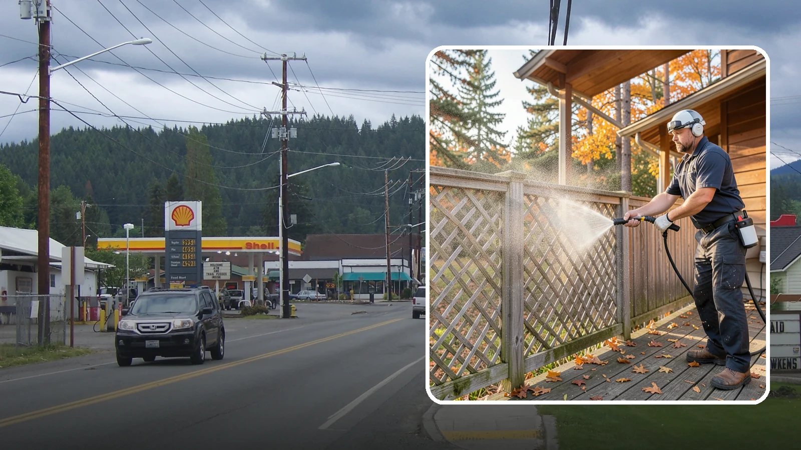 Lattice Cleaning in Granite Falls, Snohomish County, WA - We wash decorative and skirting lattice to remove the moss and mud that pack into its crisscrossed openings.