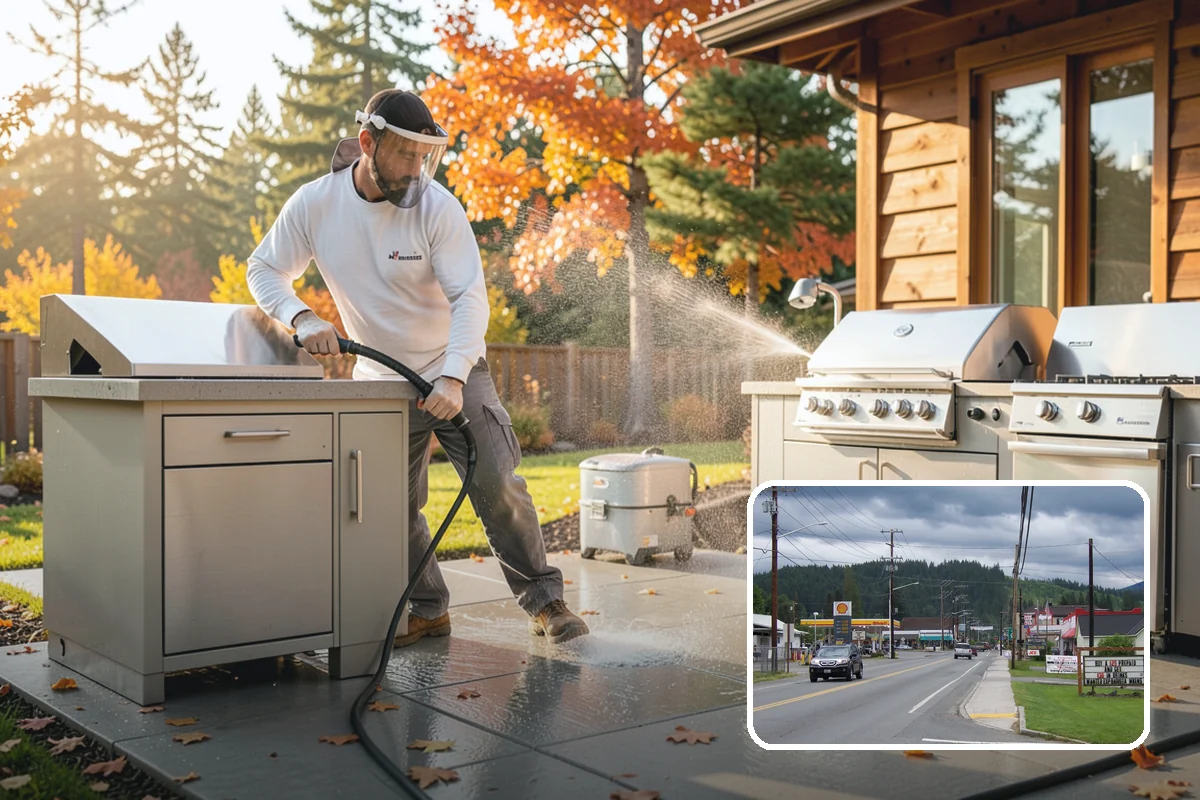 Lattice Cleaning in Granite Falls, Snohomish County, WA - Clears moss and mud from crisscrossed lattice openings