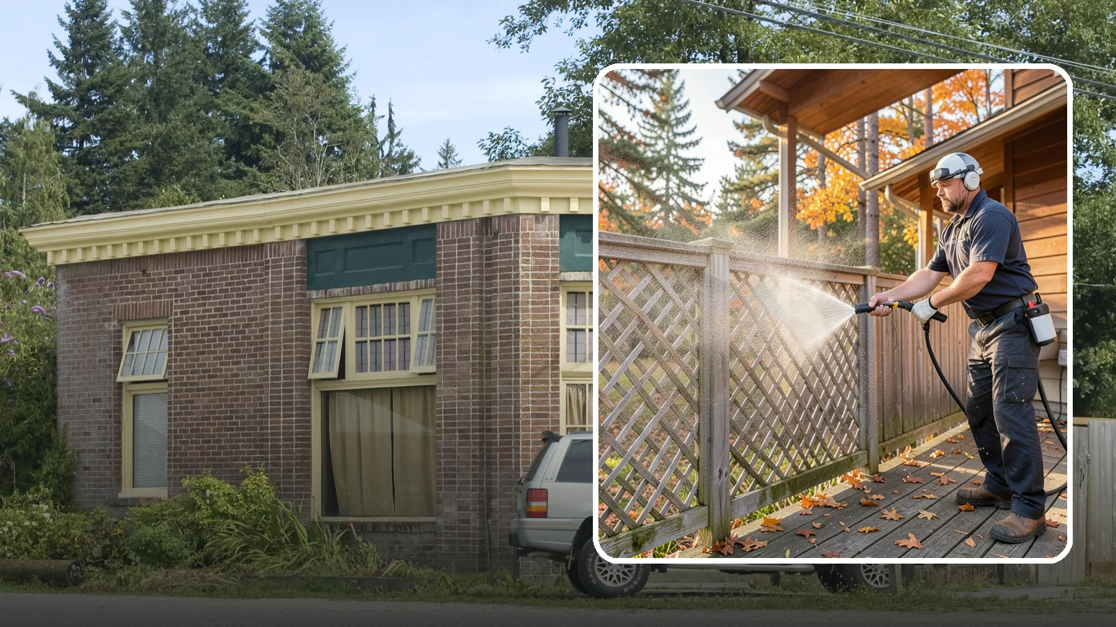 Lattice Cleaning in Hamilton, Skagit County, WA - We wash decorative and skirting lattice to remove the moss and mud that pack into its crisscrossed openings.