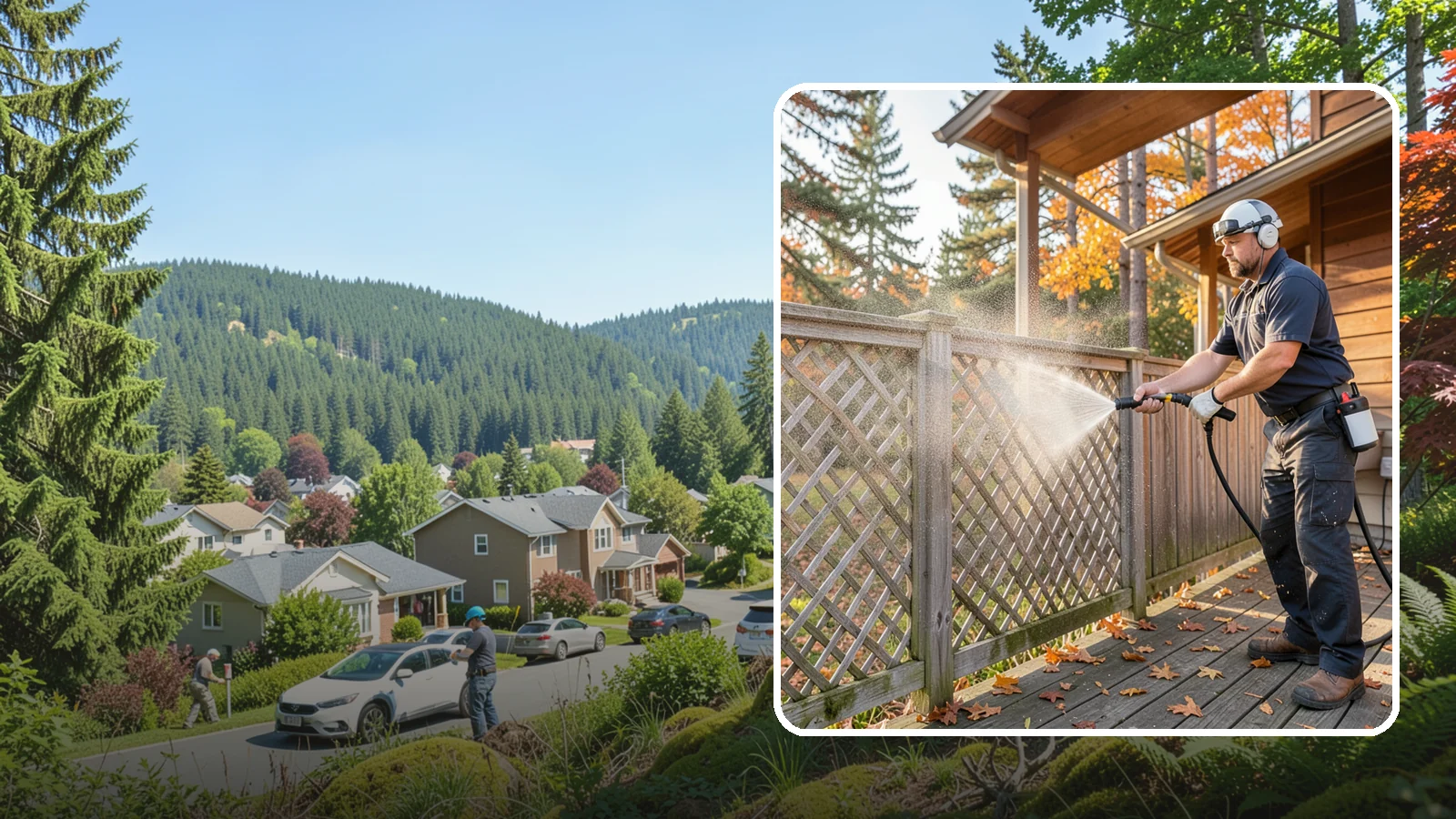Lattice Cleaning in Index, Snohomish County, WA - We wash decorative and skirting lattice to remove the moss and mud that pack into its crisscrossed openings.