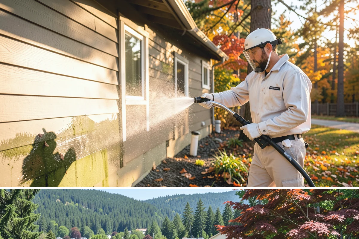 Lattice Cleaning in Index, Snohomish County, WA - Spring cleaning clears the winter moss that clogs lattice and restores ventilation before summer humidity.