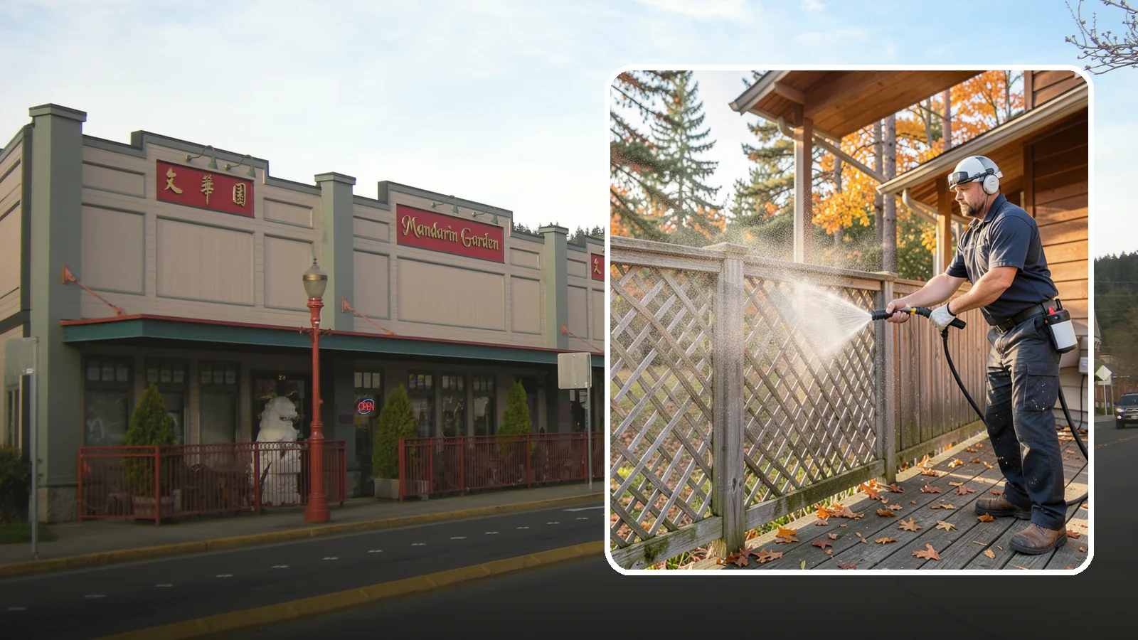Lattice Cleaning in Issaquah, King County, WA - We wash decorative and skirting lattice to remove the moss and mud that pack into its crisscrossed openings.