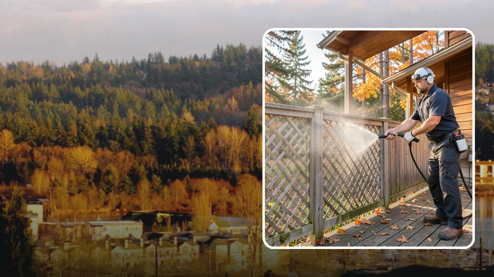 Lattice Cleaning in Kenmore, King County, WA - We wash decorative and skirting lattice to remove the moss and mud that pack into its crisscrossed openings.