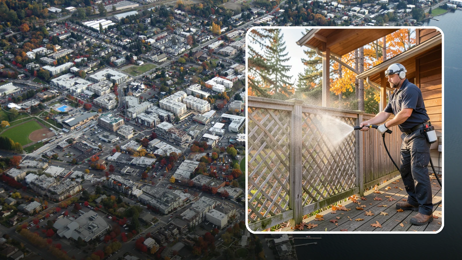 Lattice Cleaning in Kirkland, King County, WA - We wash decorative and skirting lattice to remove the moss and mud that pack into its crisscrossed openings.