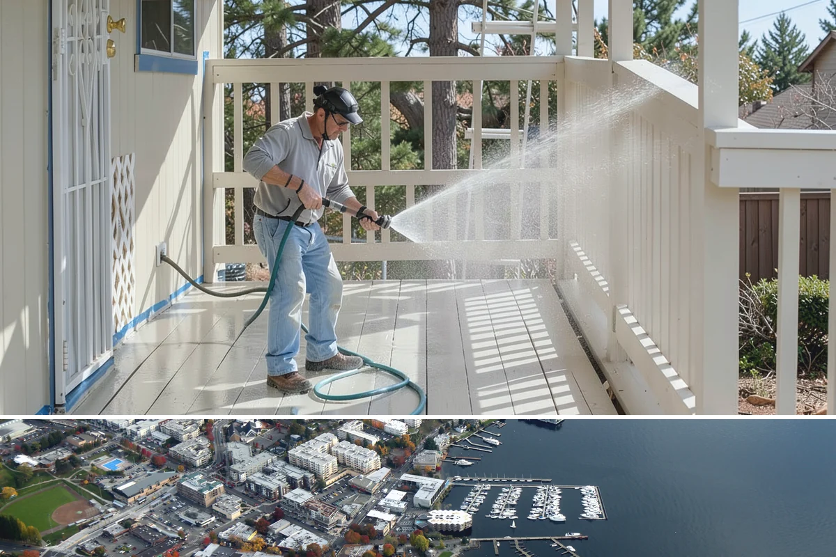 Lattice Cleaning in Kirkland, King County, WA - Spring cleaning clears the winter moss that clogs lattice and restores ventilation before summer humidity.