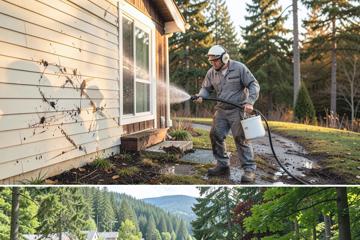 Lattice Cleaning in Lake Forest Park, King County, WA - Spring cleaning clears the winter moss that clogs lattice and restores ventilation before summer humidity.