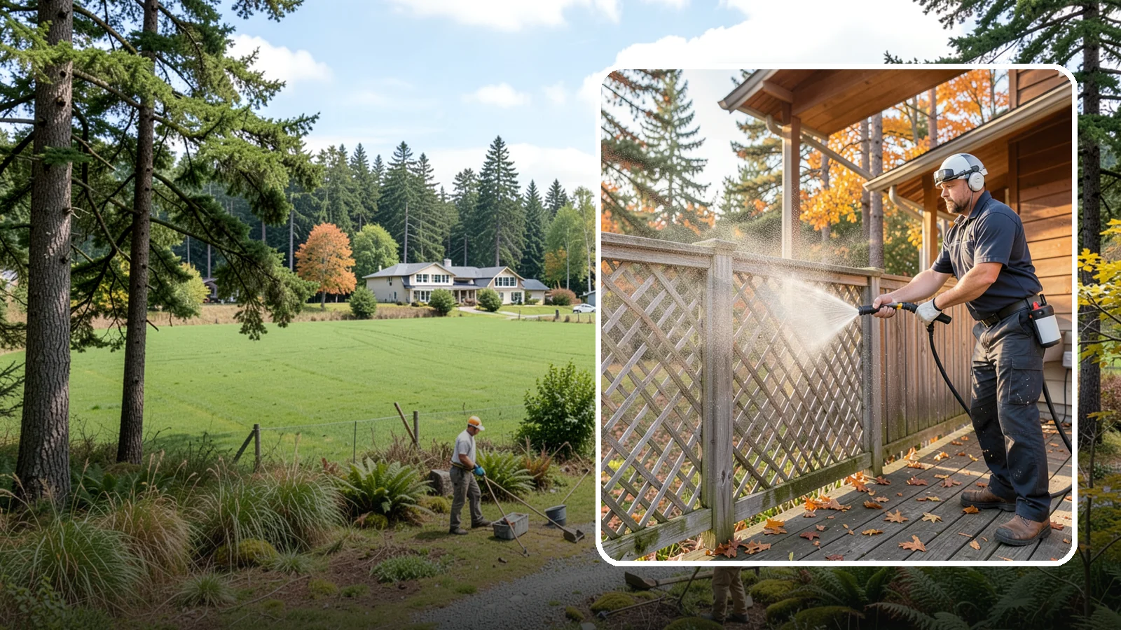 Lattice Cleaning in Lyman, Skagit County, WA - We wash decorative and skirting lattice to remove the moss and mud that pack into its crisscrossed openings.