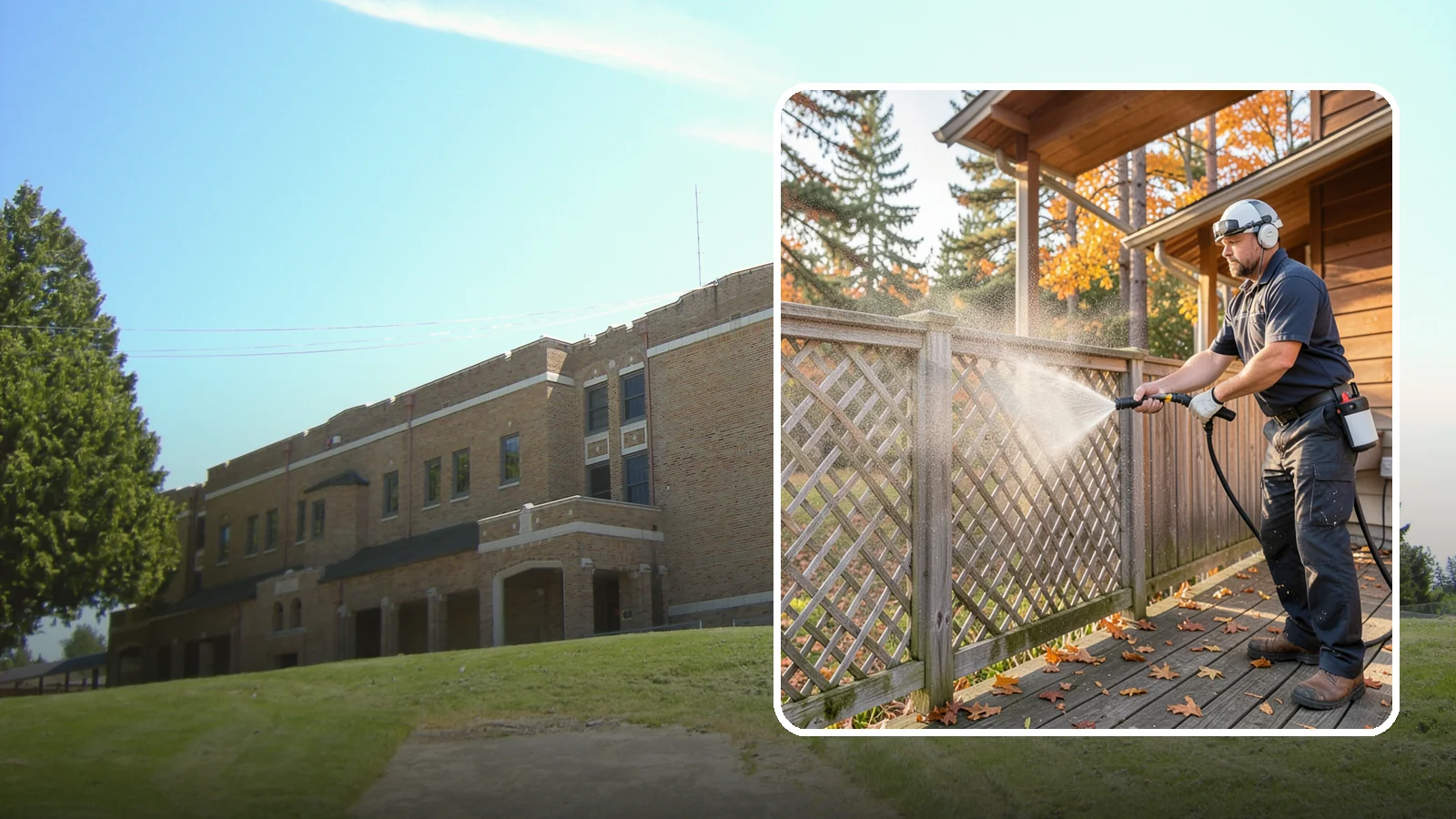 Lattice Cleaning in Maple Valley, King County, WA - We wash decorative and skirting lattice to remove the moss and mud that pack into its crisscrossed openings.