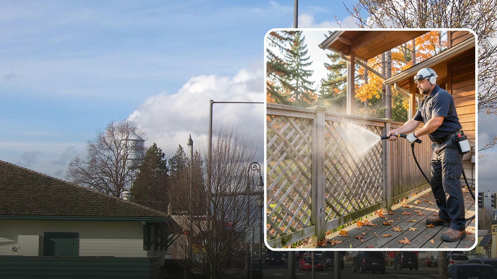 Lattice Cleaning in Marysville, Snohomish County, WA - We wash decorative and skirting lattice to remove the moss and mud that pack into its crisscrossed openings.