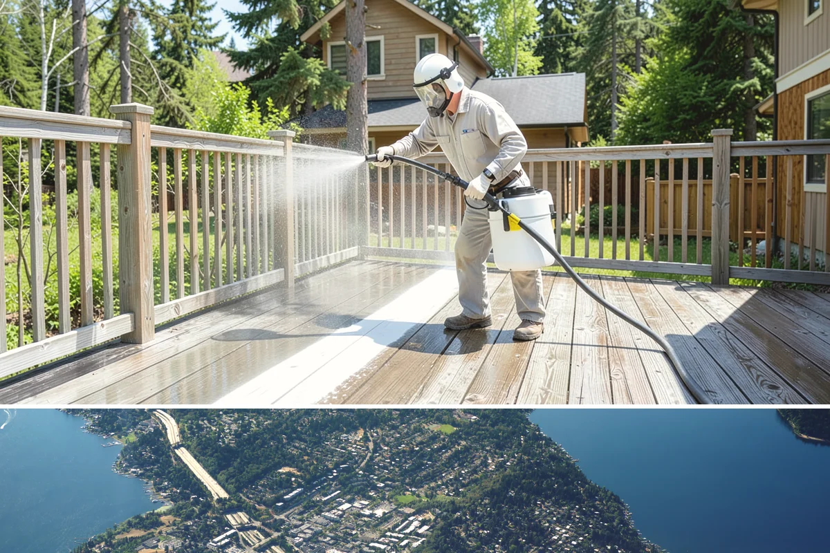 Lattice Cleaning in Mercer Island, King County, WA - Spring cleaning clears the winter moss that clogs lattice and restores ventilation before summer humidity.