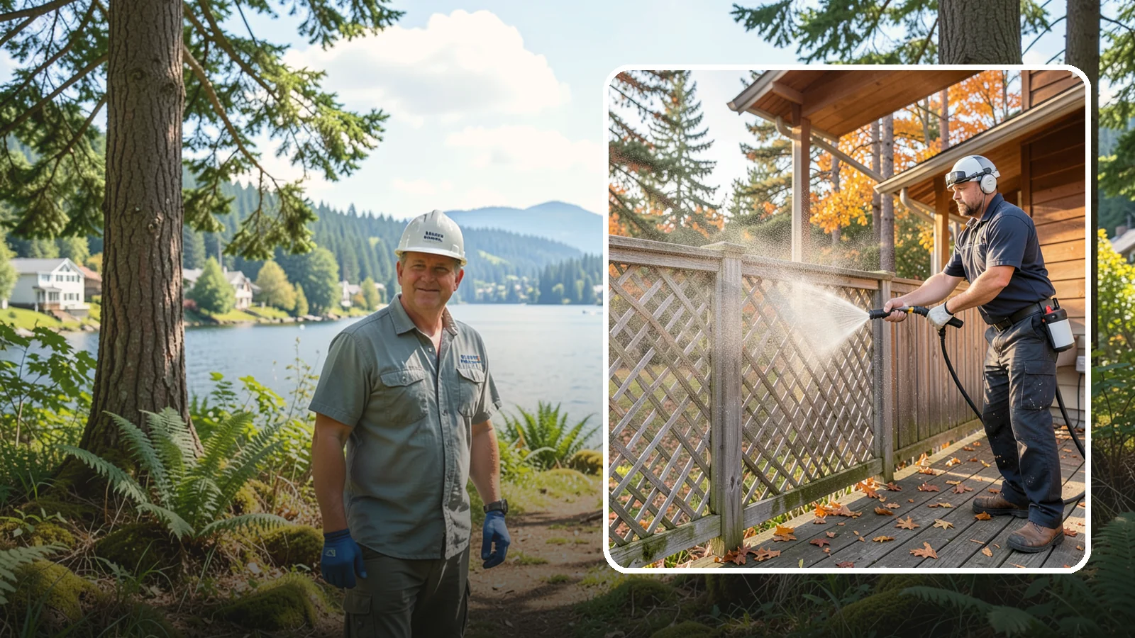 Lattice Cleaning in Milton, King County, WA - We wash decorative and skirting lattice to remove the moss and mud that pack into its crisscrossed openings.