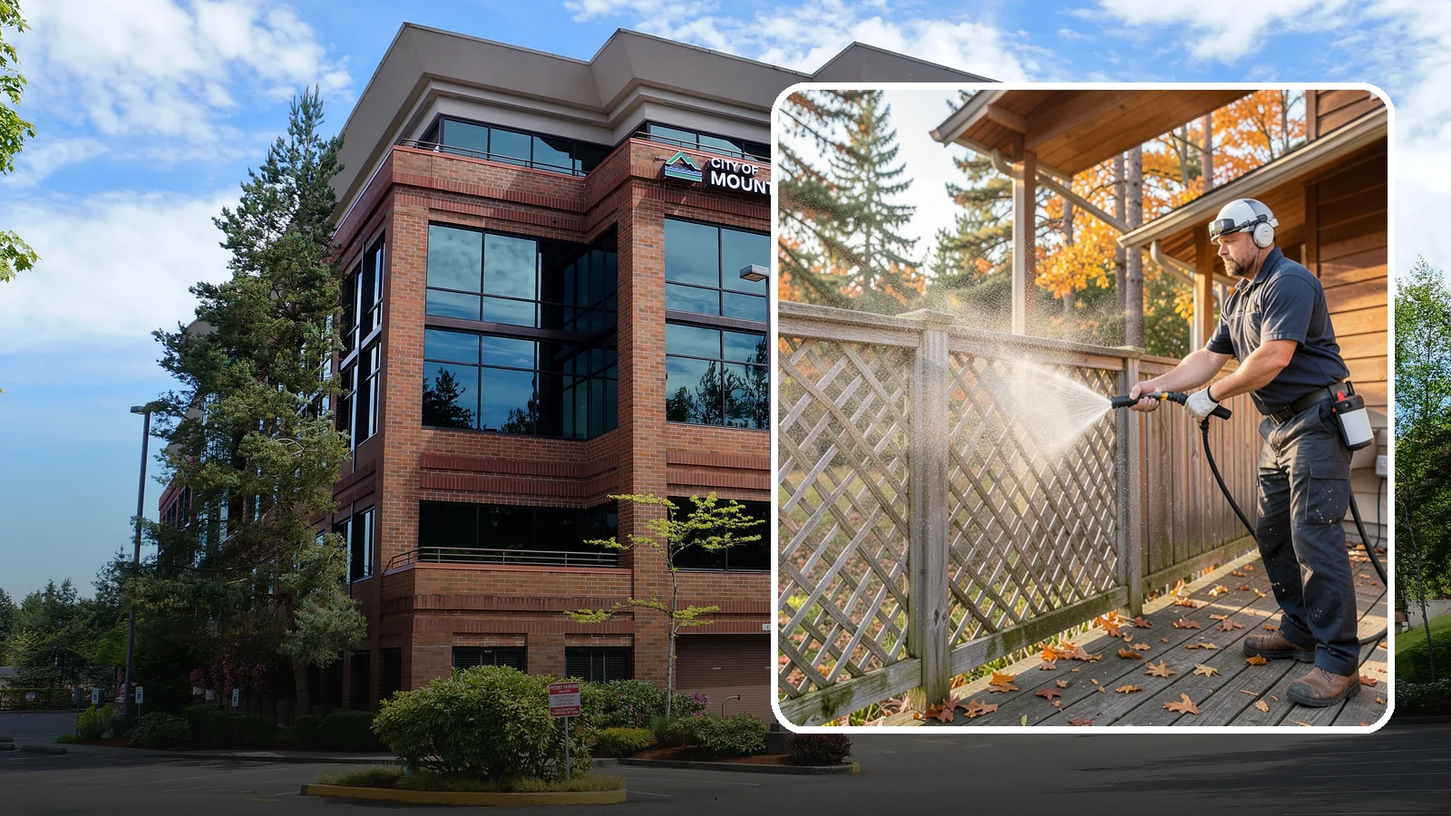 Lattice Cleaning in Mountlake Terrace, Snohomish County, WA - We wash decorative and skirting lattice to remove the moss and mud that pack into its crisscrossed openings.