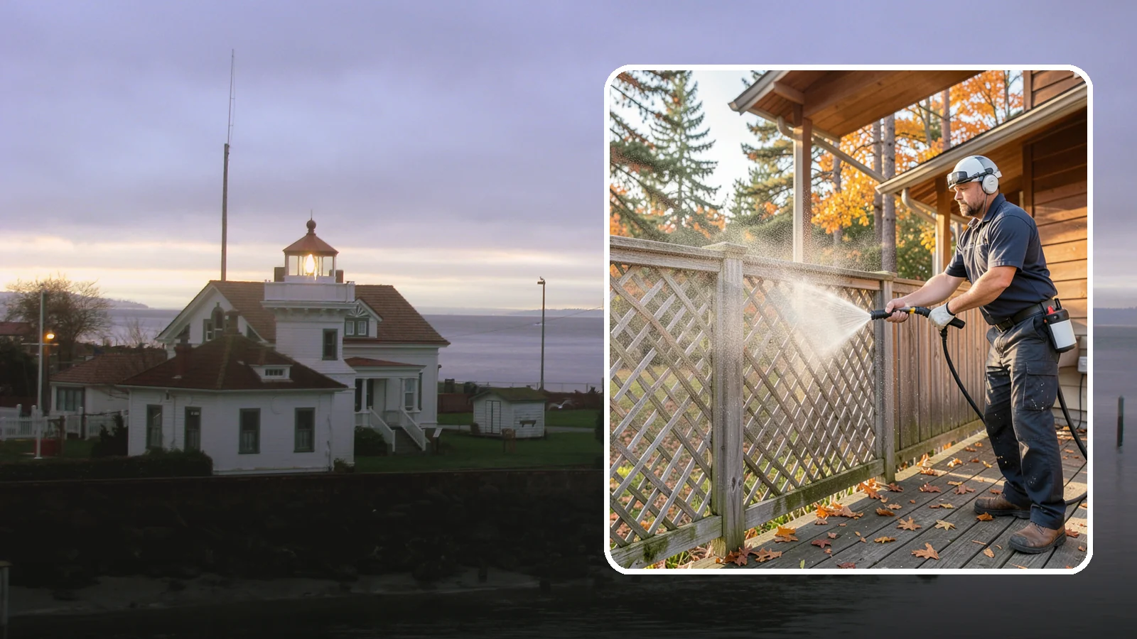 Lattice Cleaning in Mukilteo, Snohomish County, WA - We wash decorative and skirting lattice to remove the moss and mud that pack into its crisscrossed openings.