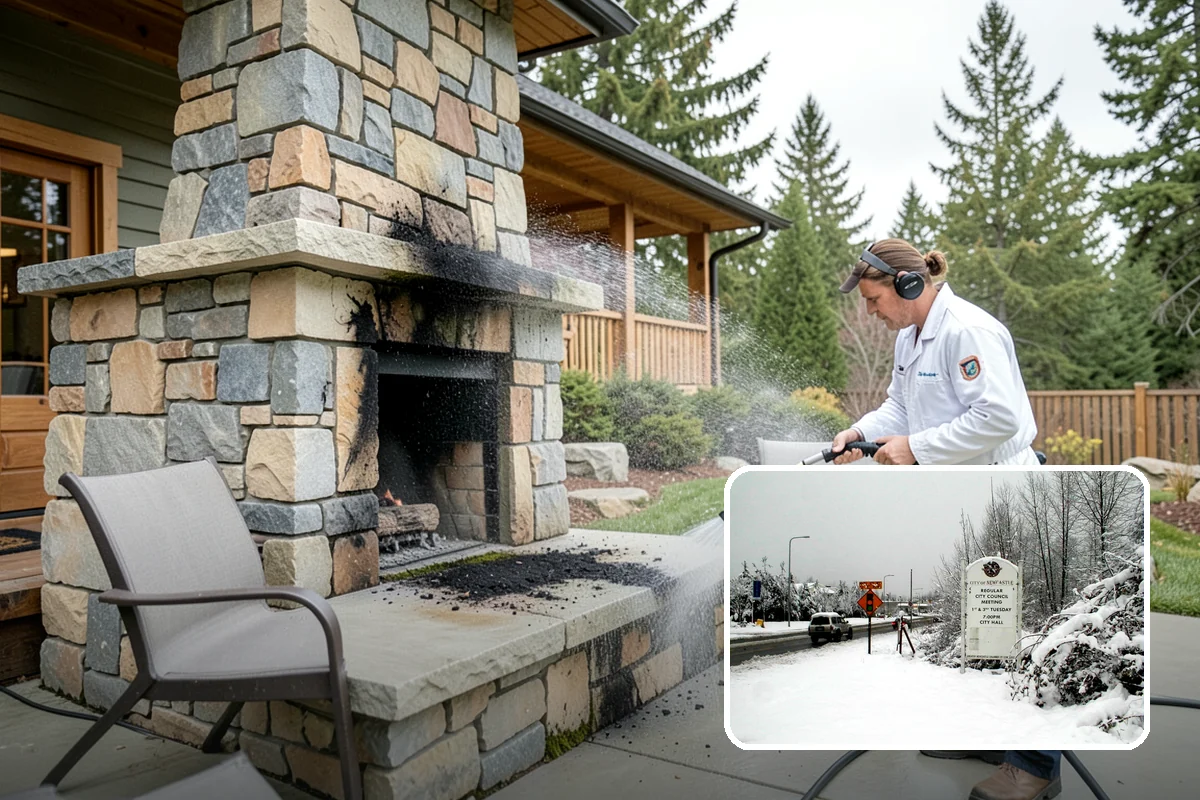 Lattice Cleaning in Newcastle, King County, WA - Clears moss and mud from crisscrossed lattice openings