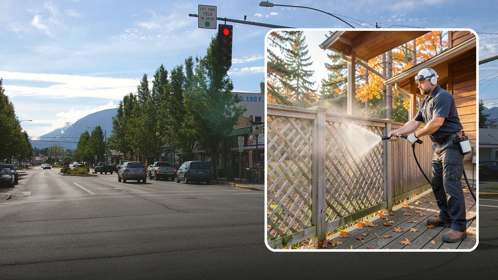Lattice Cleaning in North Bend, King County, WA - We wash decorative and skirting lattice to remove the moss and mud that pack into its crisscrossed openings.