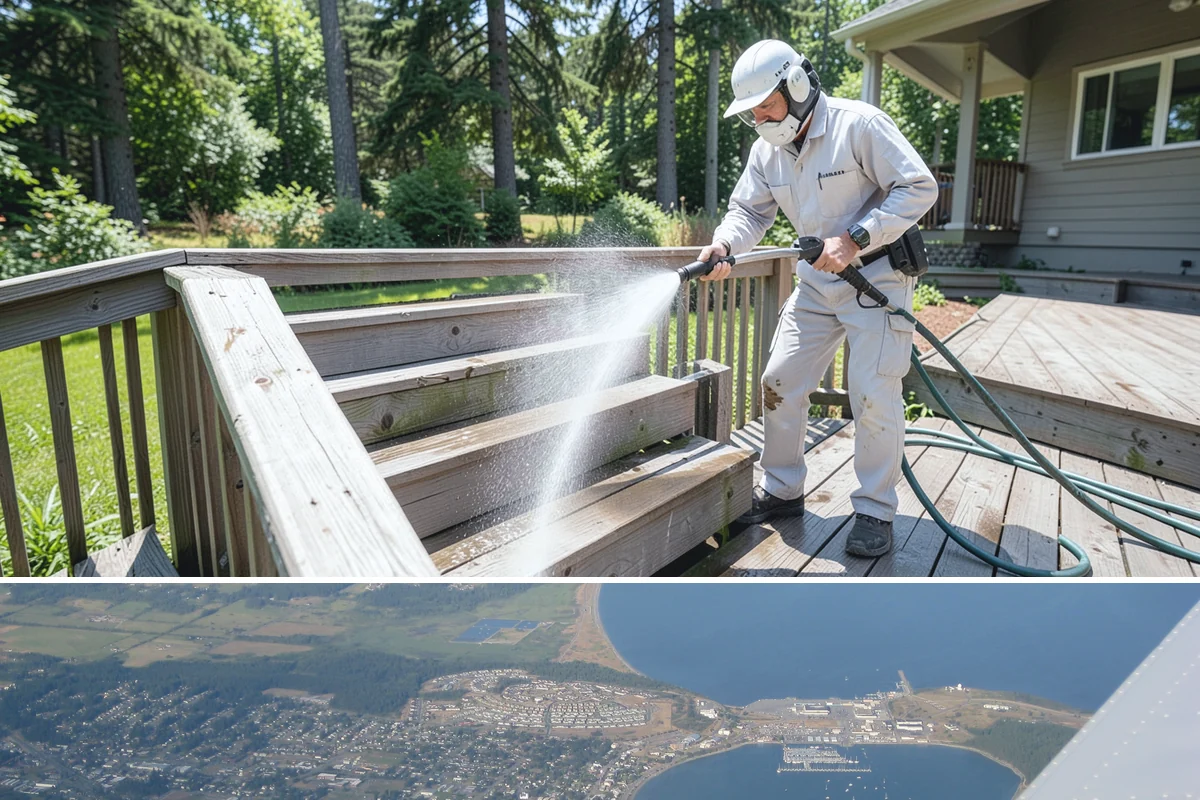 Lattice Cleaning in Oak Harbor, Island County, WA - Spring cleaning clears the winter moss that clogs lattice and restores ventilation before summer humidity.