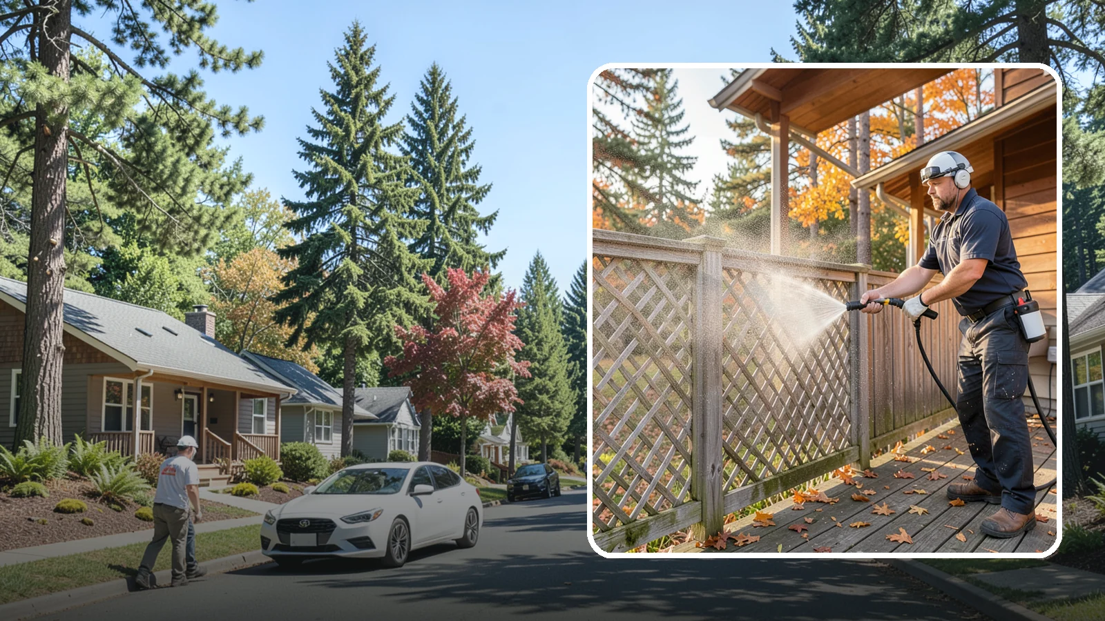 Lattice Cleaning in Orting, Pierce County, WA - We wash decorative and skirting lattice to remove the moss and mud that pack into its crisscrossed openings.