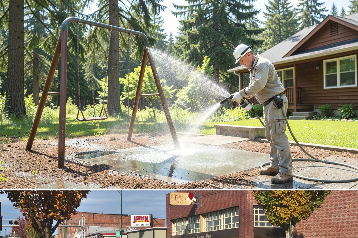Lattice Cleaning in Puyallup, Pierce County, WA - Spring cleaning clears the winter moss that clogs lattice and restores ventilation before summer humidity.