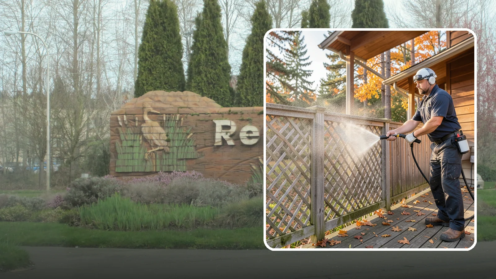 Lattice Cleaning in Renton, King County, WA - We wash decorative and skirting lattice to remove the moss and mud that pack into its crisscrossed openings.