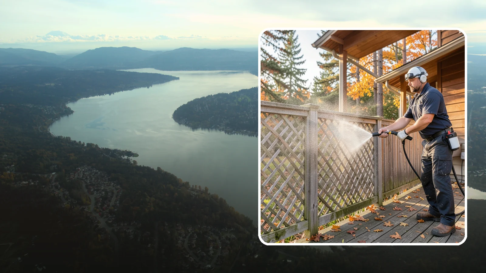 Lattice Cleaning in Sammamish, King County, WA - We wash decorative and skirting lattice to remove the moss and mud that pack into its crisscrossed openings.