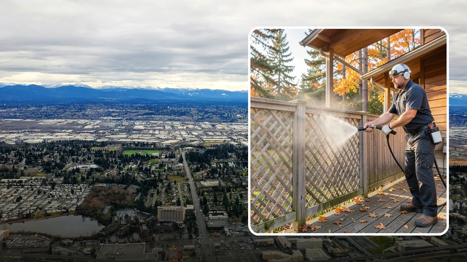 Lattice Cleaning in SeaTac, King County, WA - We wash decorative and skirting lattice to remove the moss and mud that pack into its crisscrossed openings.