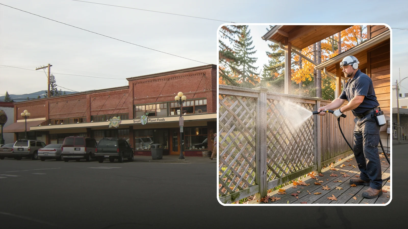 Lattice Cleaning in Sedro-Woolley, Skagit County, WA - We wash decorative and skirting lattice to remove the moss and mud that pack into its crisscrossed openings.