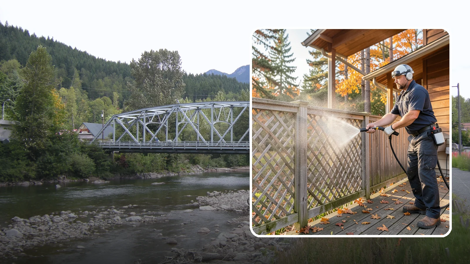 Lattice Cleaning in Skykomish, King County, WA - We wash decorative and skirting lattice to remove the moss and mud that pack into its crisscrossed openings.
