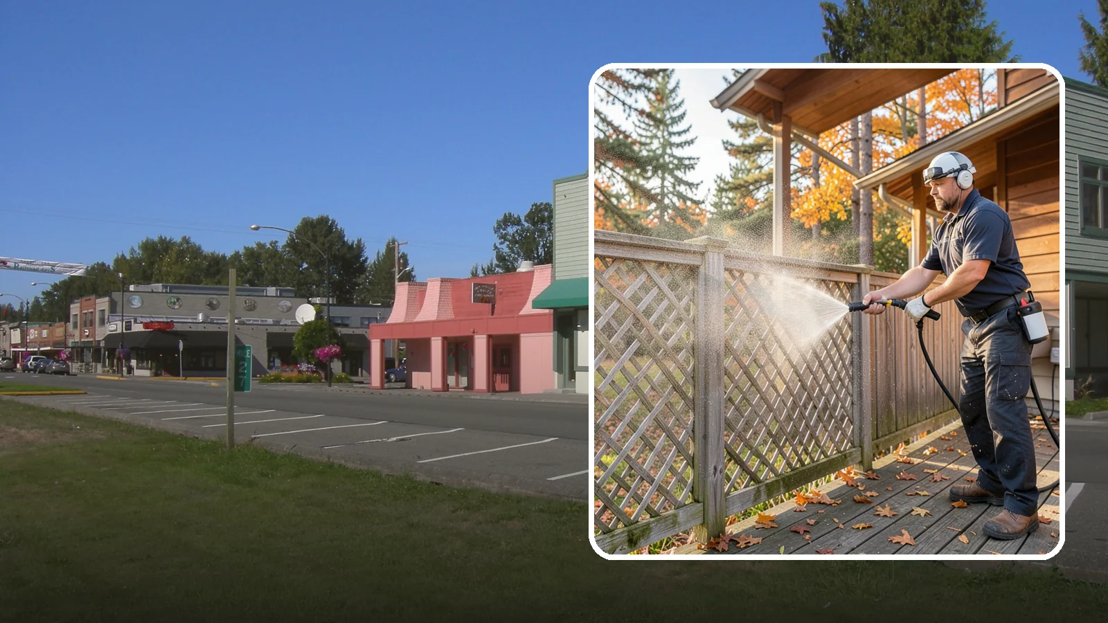 Lattice Cleaning in Snoqualmie, King County, WA - We wash decorative and skirting lattice to remove the moss and mud that pack into its crisscrossed openings.