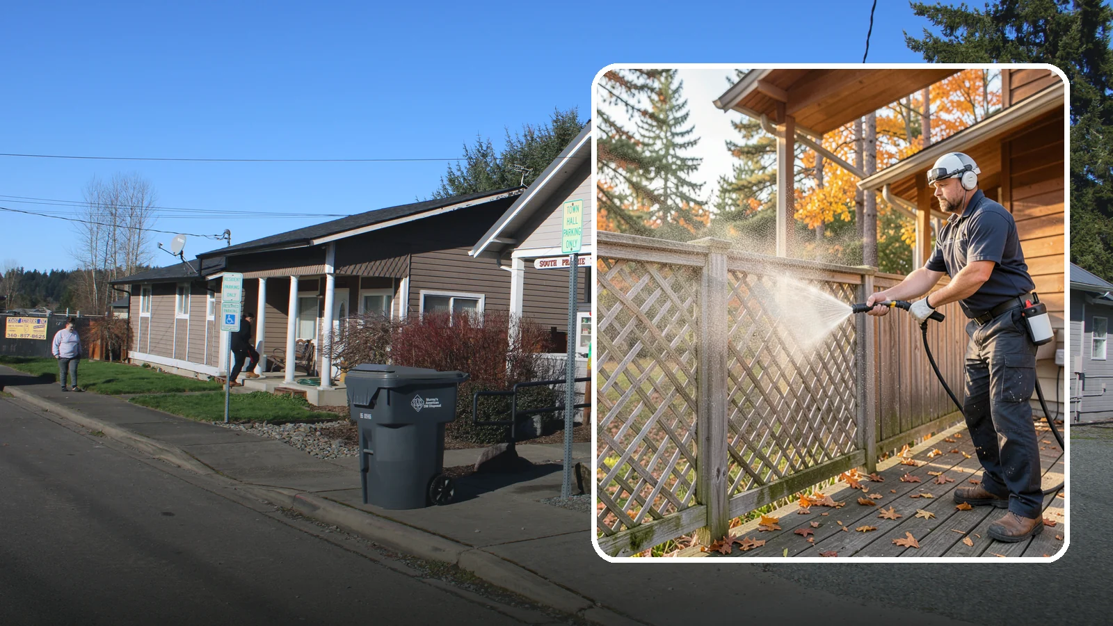 Lattice Cleaning in South Prairie, Pierce County, WA - We wash decorative and skirting lattice to remove the moss and mud that pack into its crisscrossed openings.