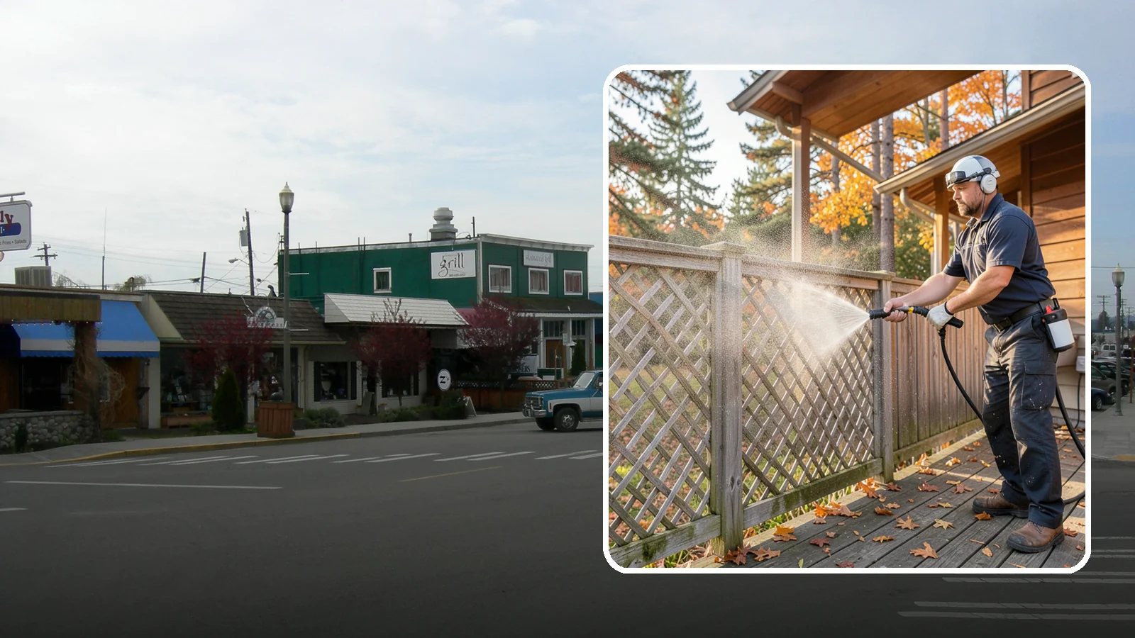 Lattice Cleaning in Stanwood, Snohomish County, WA - We wash decorative and skirting lattice to remove the moss and mud that pack into its crisscrossed openings.