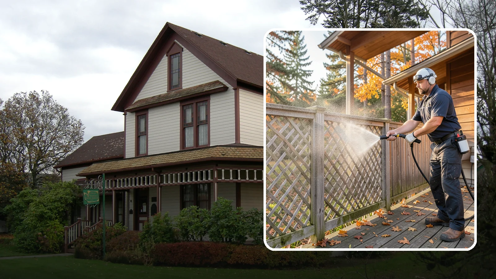 Lattice Cleaning in Sumner, Pierce County, WA - We wash decorative and skirting lattice to remove the moss and mud that pack into its crisscrossed openings.