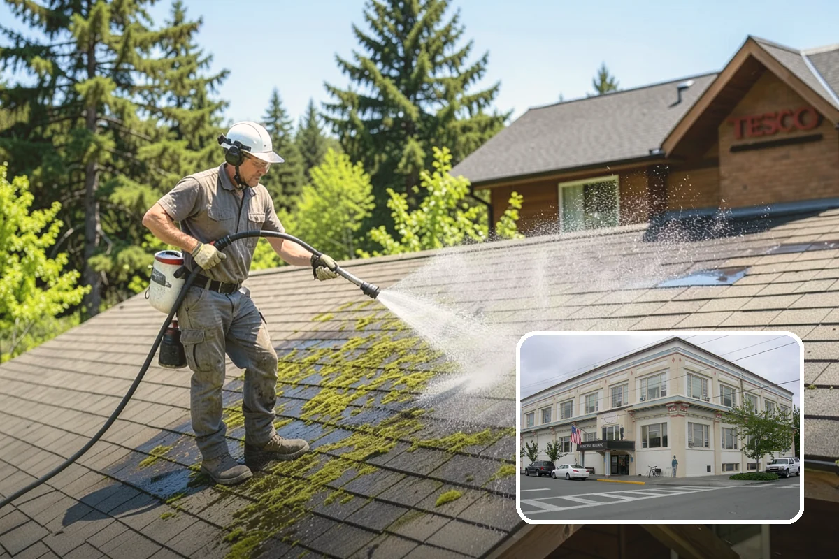 Leaf Stain Removal in Anacortes, Skagit County, WA - Breaks down brown tannin staining from fallen leaves