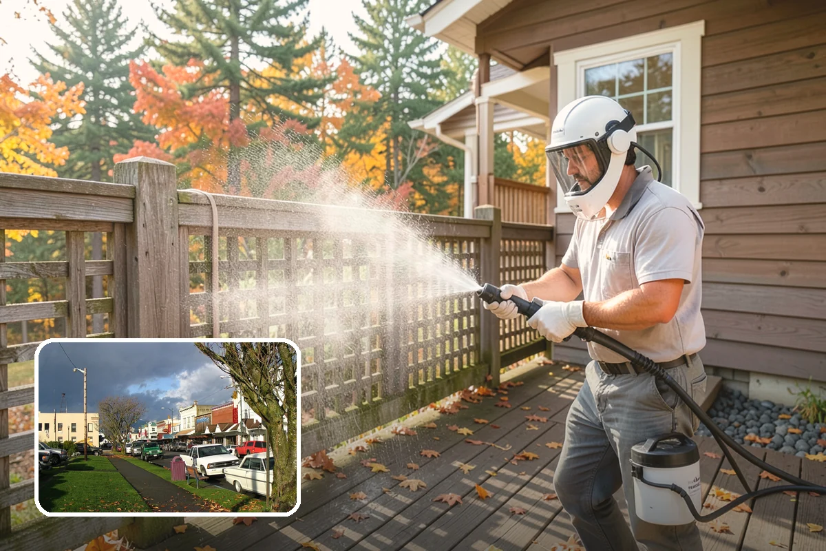 Leaf Stain Removal in Arlington, Snohomish County, WA - Breaks down brown tannin staining from fallen leaves