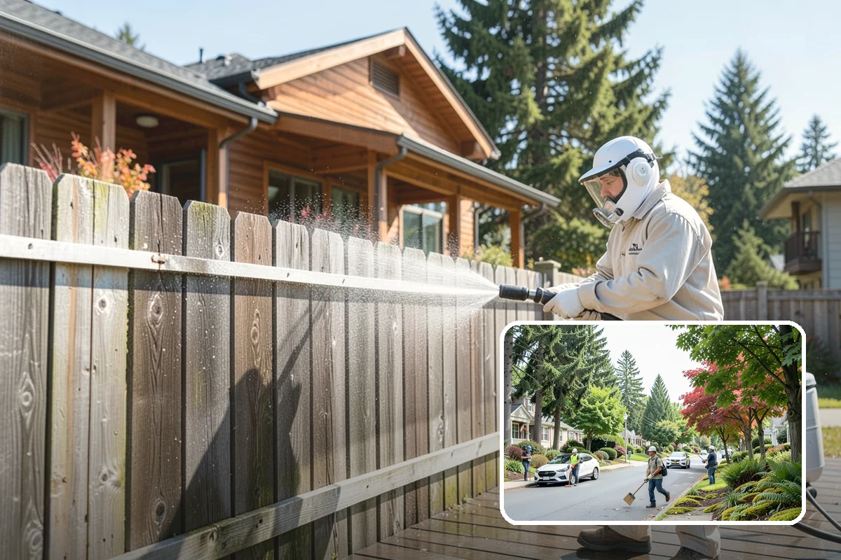 Leaf Stain Removal in Beaux Arts Village, King County, WA - Breaks down brown tannin staining from fallen leaves