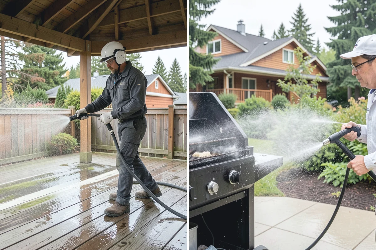 Leaf Stain Removal in Beaux Arts Village, King County, WA - Clear debris and assess the tannin staining