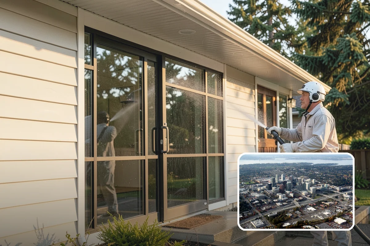 Leaf Stain Removal in Bellevue, King County, WA - Breaks down brown tannin staining from fallen leaves