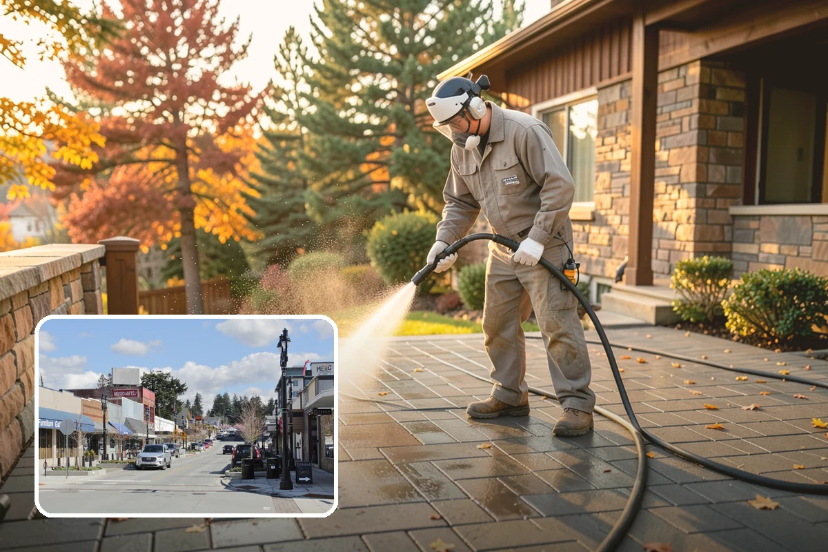 Leaf Stain Removal in Bothell, King County, WA - Breaks down brown tannin staining from fallen leaves