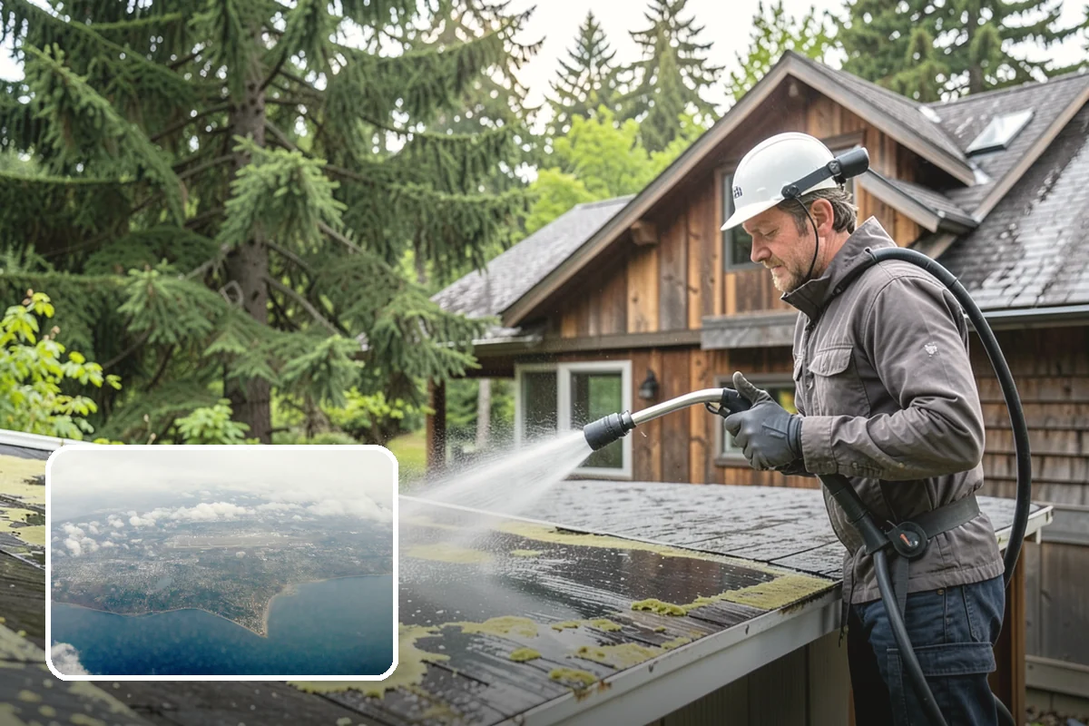Leaf Stain Removal in Burien, King County, WA - Breaks down brown tannin staining from fallen leaves