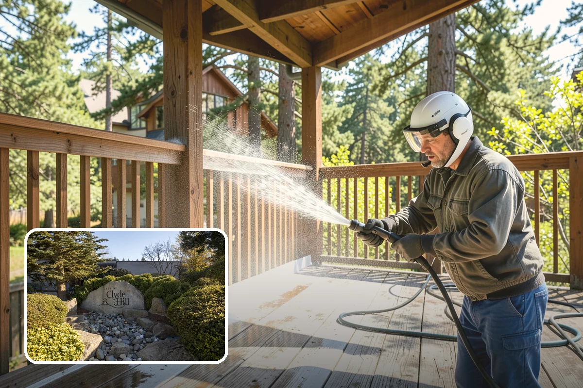 Leaf Stain Removal in Clyde Hill, King County, WA - Breaks down brown tannin staining from fallen leaves