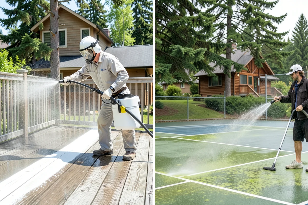 Leaf Stain Removal in DuPont, Pierce County, WA - Clear debris and assess the tannin staining