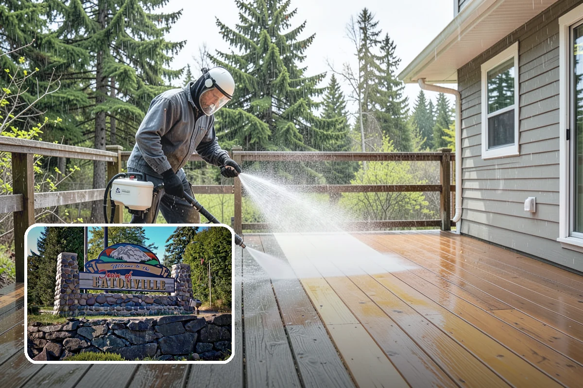 Leaf Stain Removal in Eatonville, Pierce County, WA - Breaks down brown tannin staining from fallen leaves