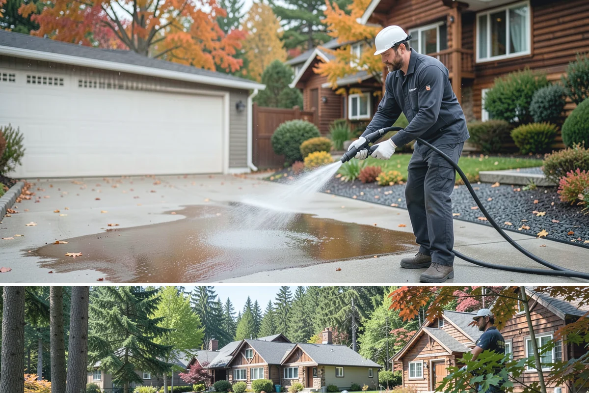 Leaf Stain Removal in Edgewood, Pierce County, WA - Tackle leaf tannin stains in late fall or winter once leaf drop ends, before the marks set through the wet months.